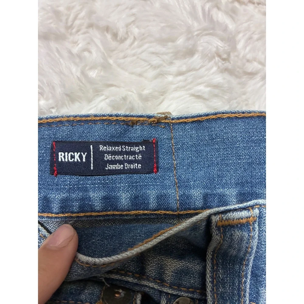 True Religion Ricky Relaxed Straight Leg Jeans Mens 28 Medium Wash Blue Denim